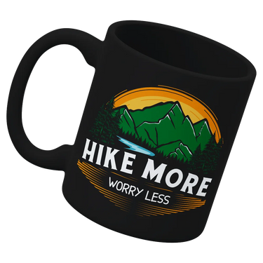 Hike More Worry Less White Coffee Mug